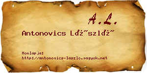 Antonovics László névjegykártya