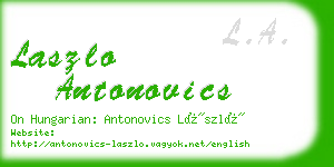 laszlo antonovics business card